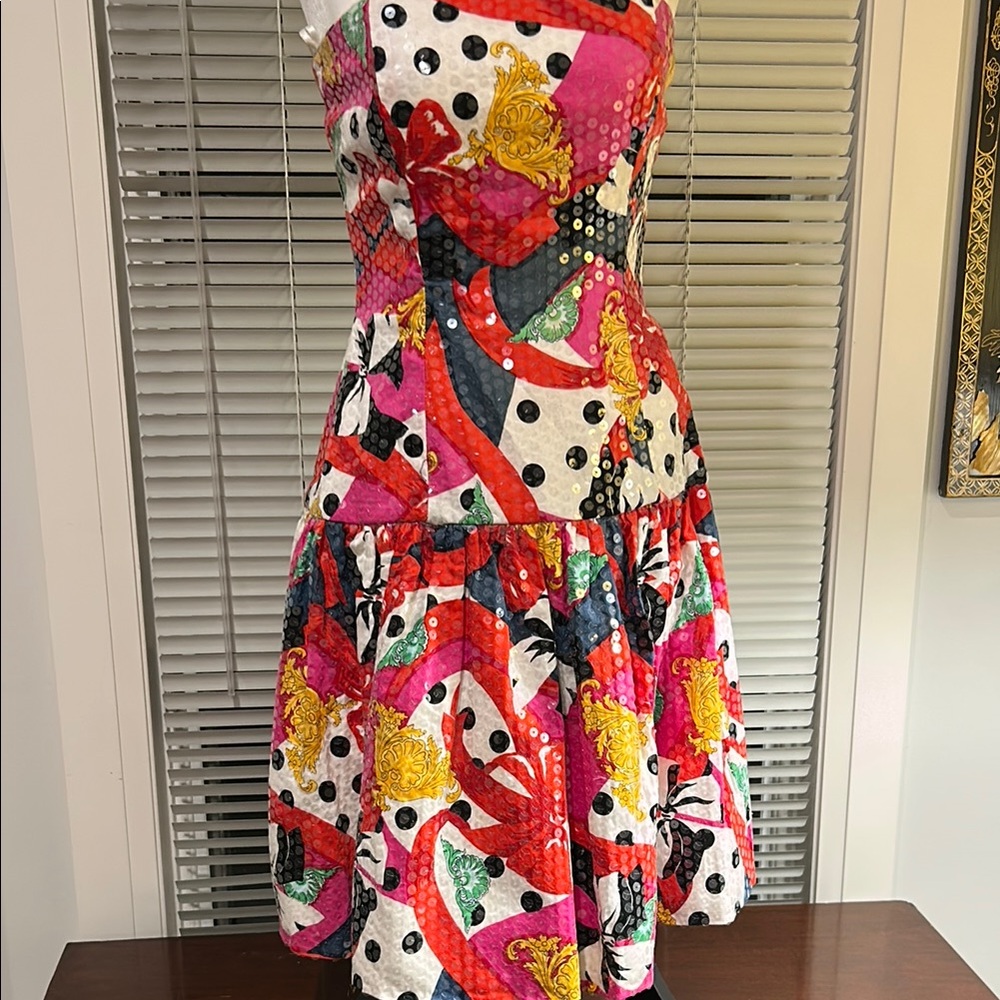 Vibrant Red and Pink Halter Sundress for Cocktail Events